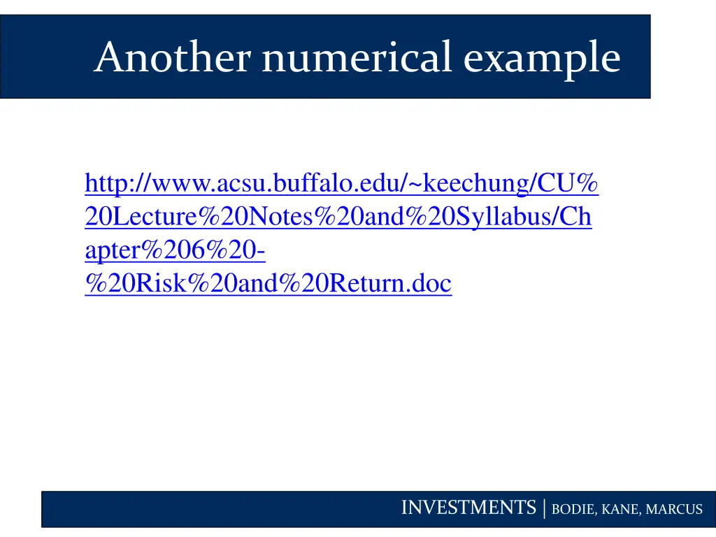 another numerical example