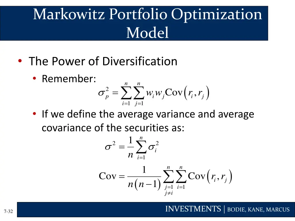 markowitz portfolio optimization model 3