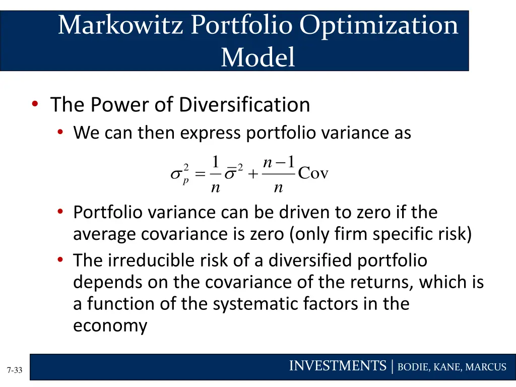 markowitz portfolio optimization model 4