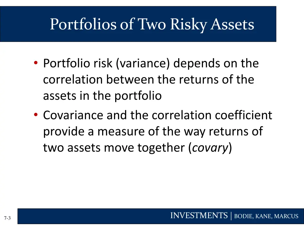 portfolios of two risky assets