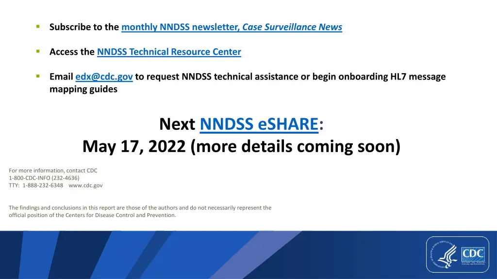 subscribe to the monthly nndss newsletter case