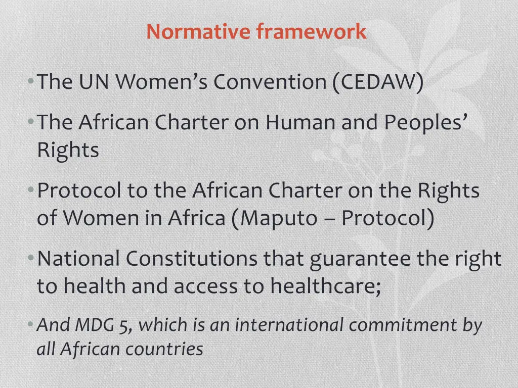 normative framework
