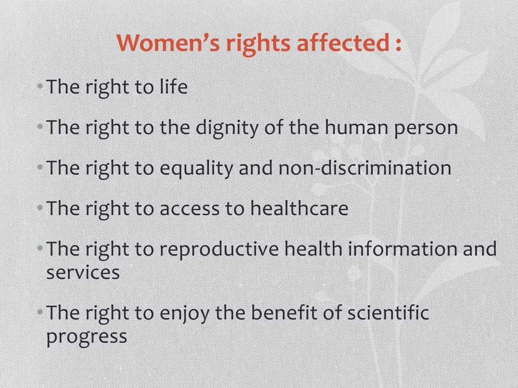 women s rights affected
