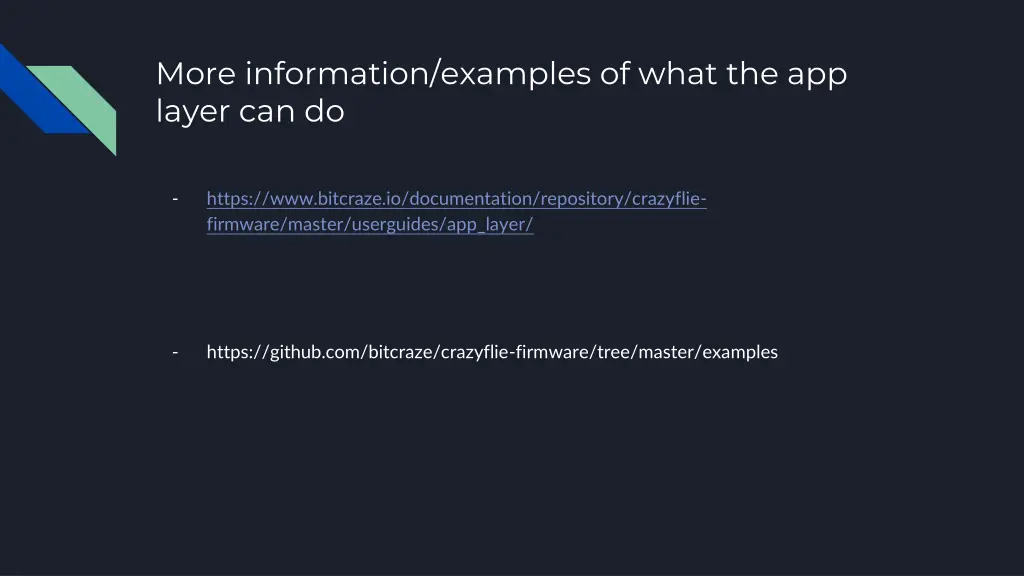 more information examples of what the app layer