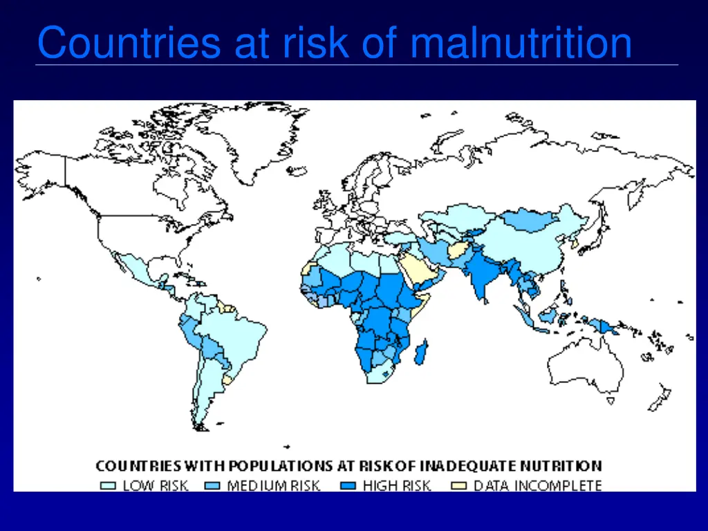 countries at risk of malnutrition