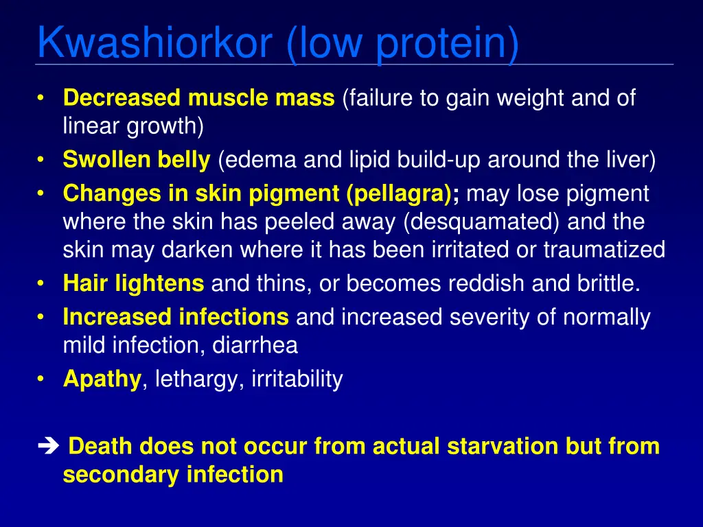 kwashiorkor low protein