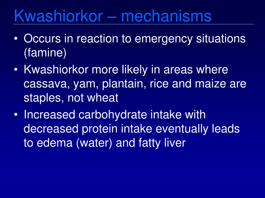 kwashiorkor mechanisms