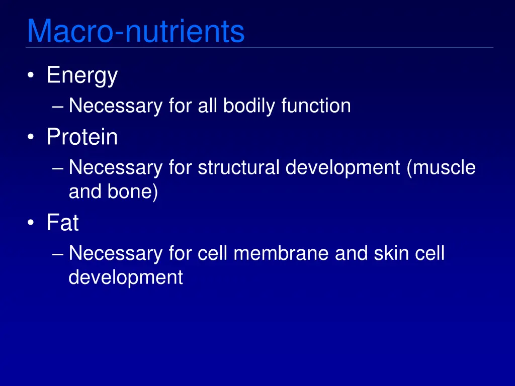 macro nutrients