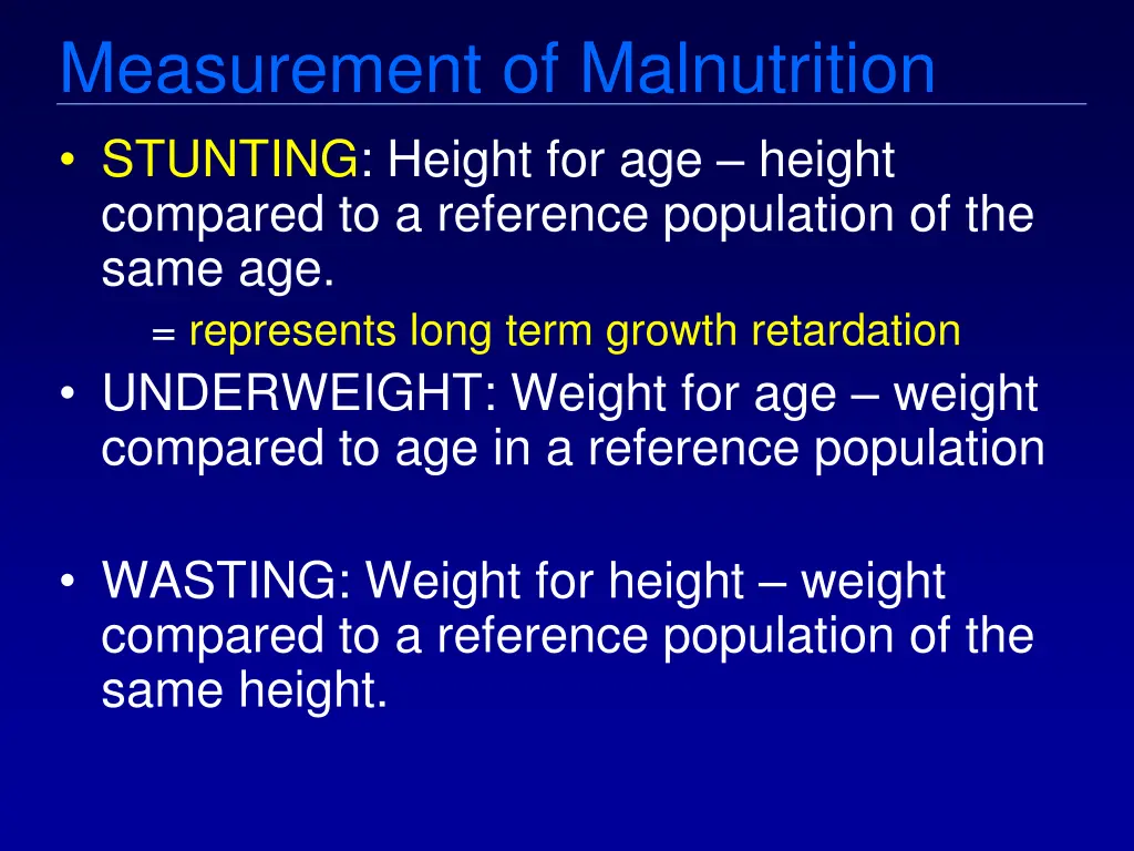 measurement of malnutrition stunting height
