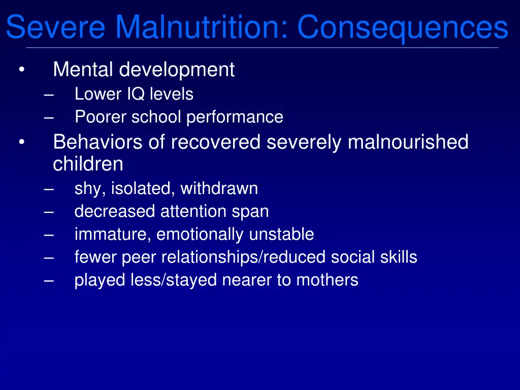 severe malnutrition consequences