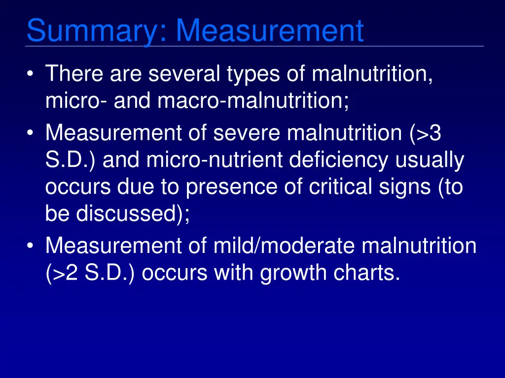 summary measurement