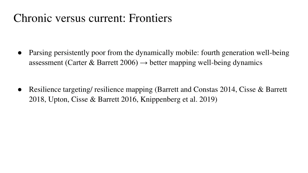 chronic versus current frontiers