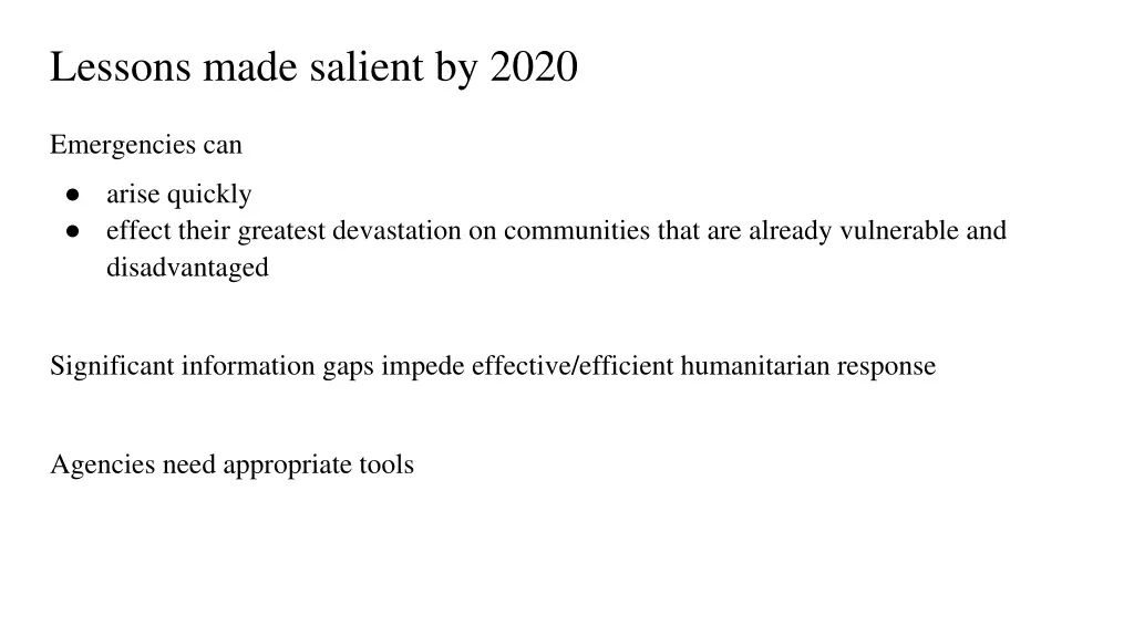 lessons made salient by 2020