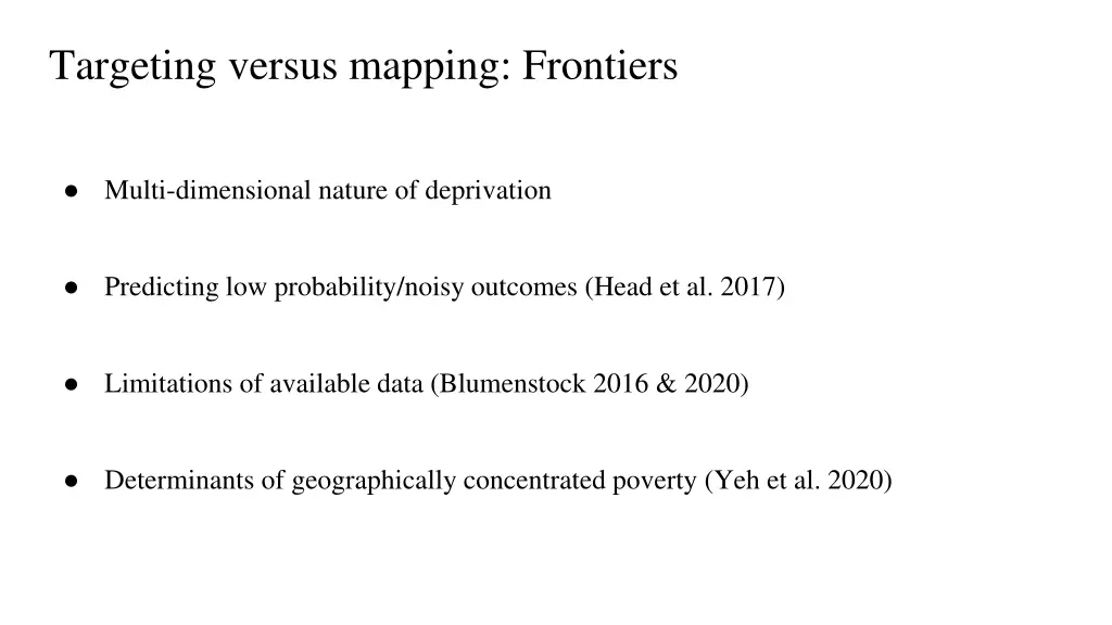 targeting versus mapping frontiers