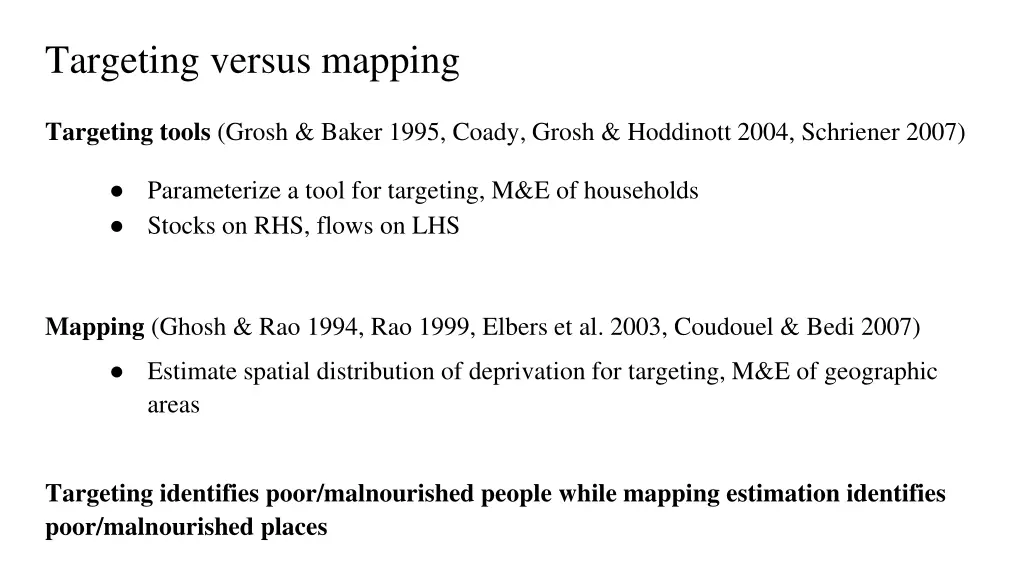 targeting versus mapping