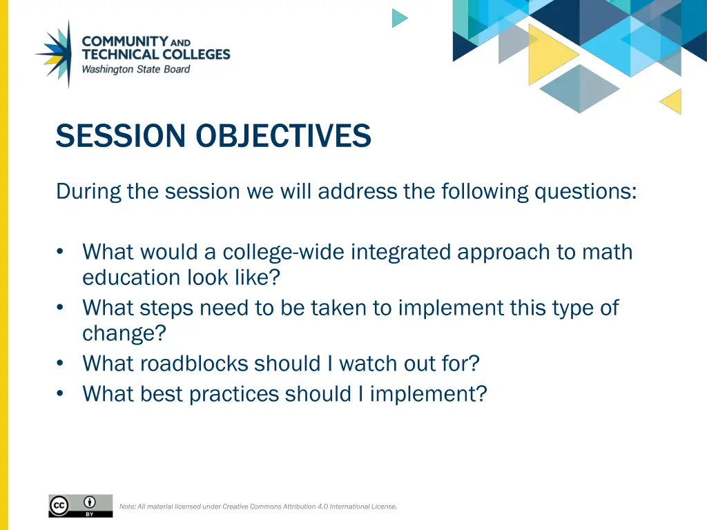 session objectives