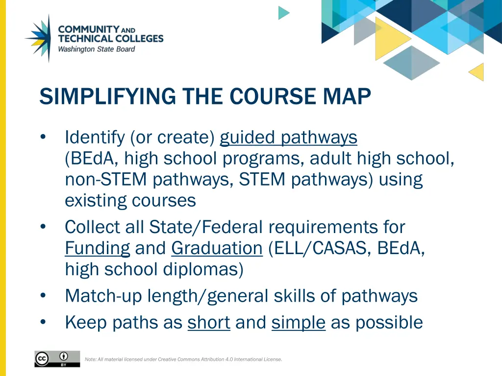 simplifying the course map