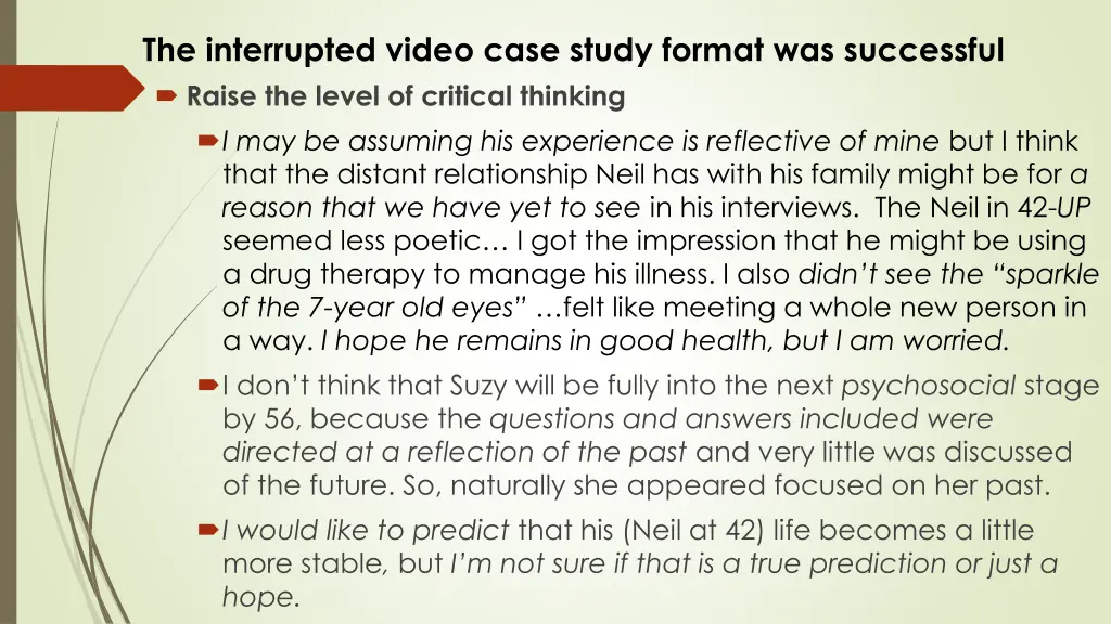 the interrupted video case study format 1