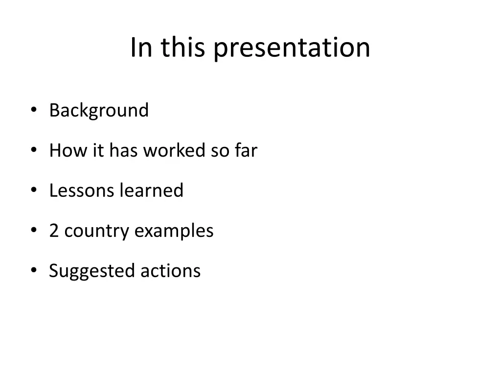 in this presentation