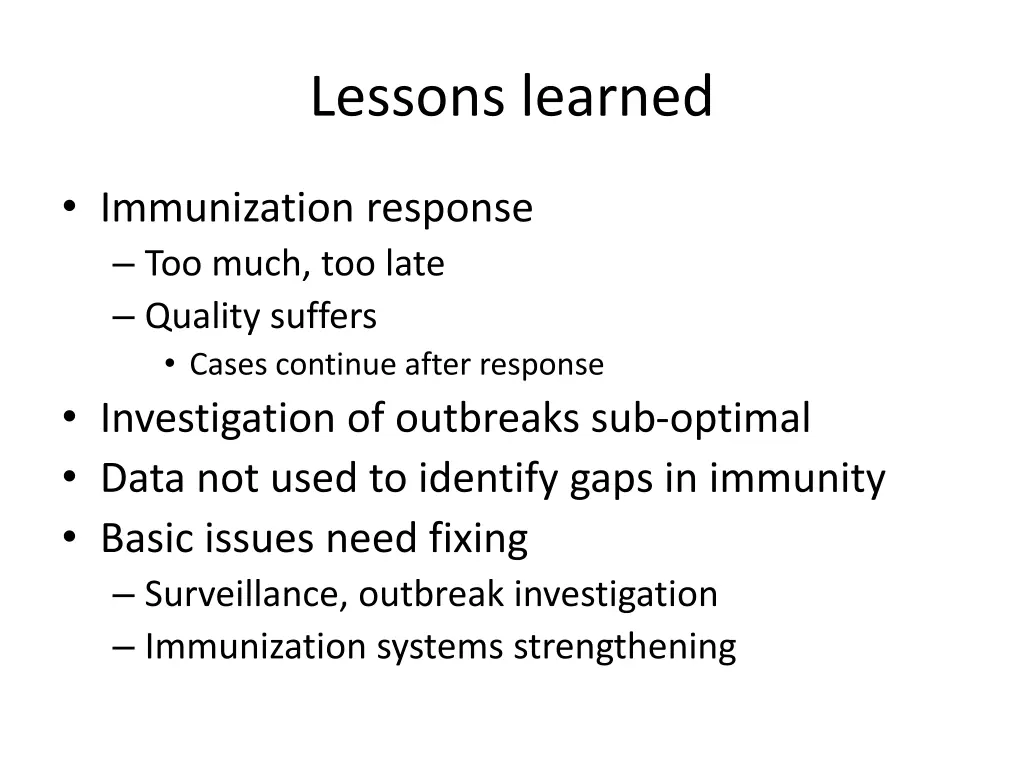 lessons learned 1