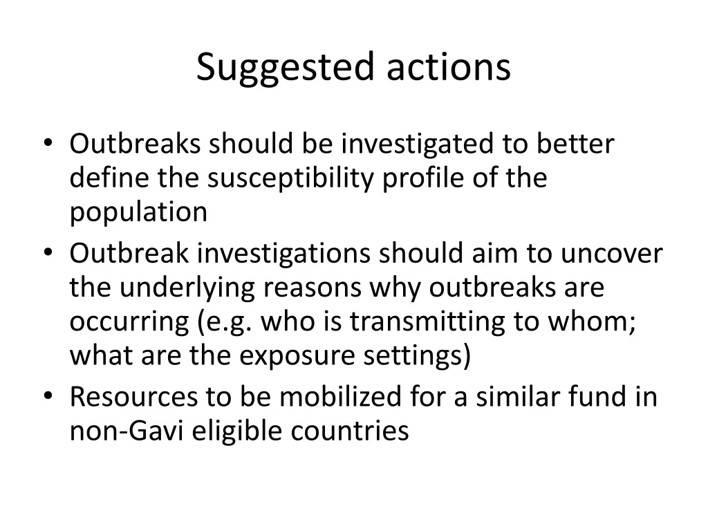 suggested actions