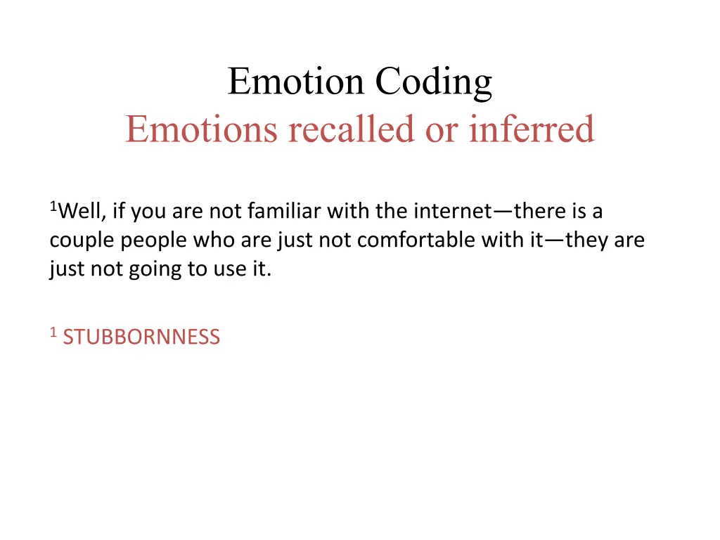 emotion coding emotions recalled or inferred