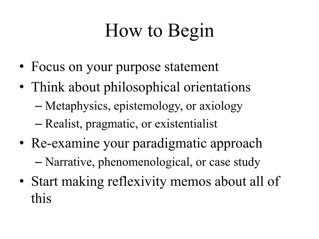 how to begin