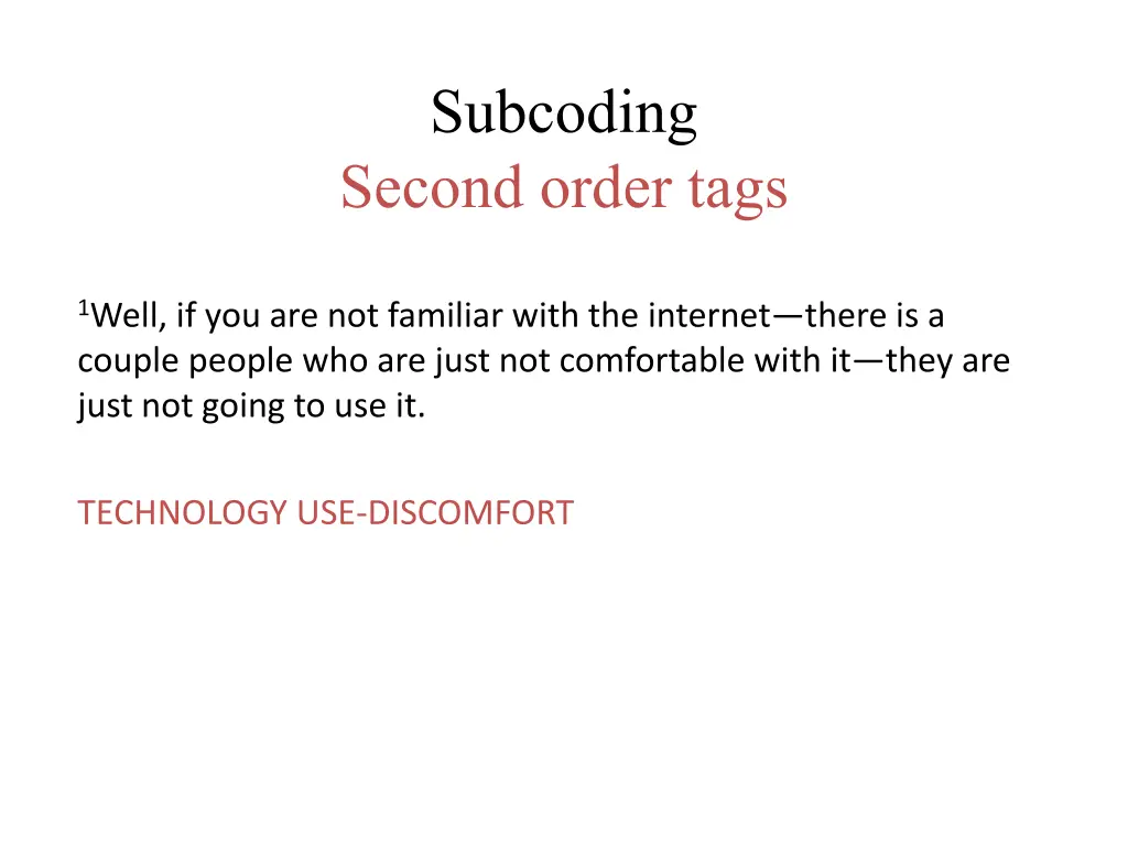 subcoding second order tags