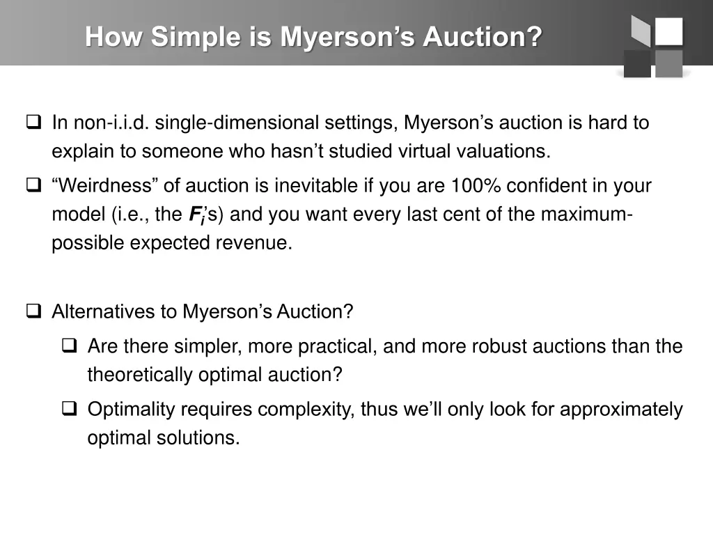 how simple is myerson s auction 2