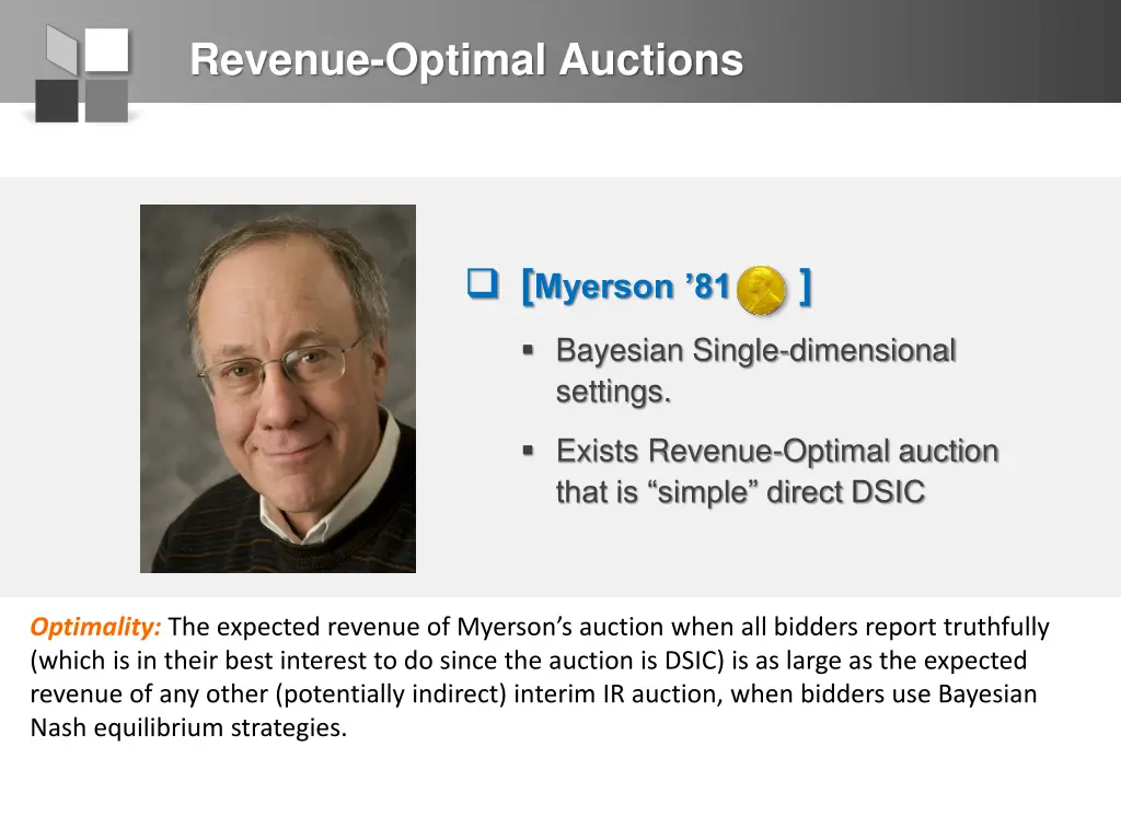 revenue optimal auctions