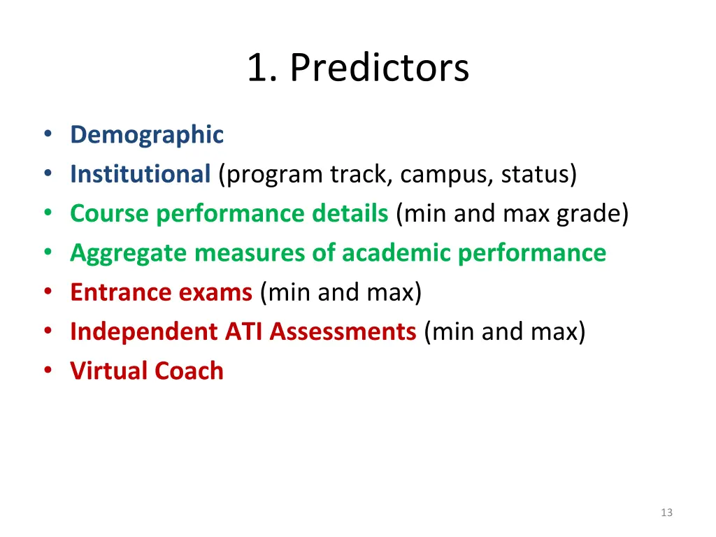 1 predictors