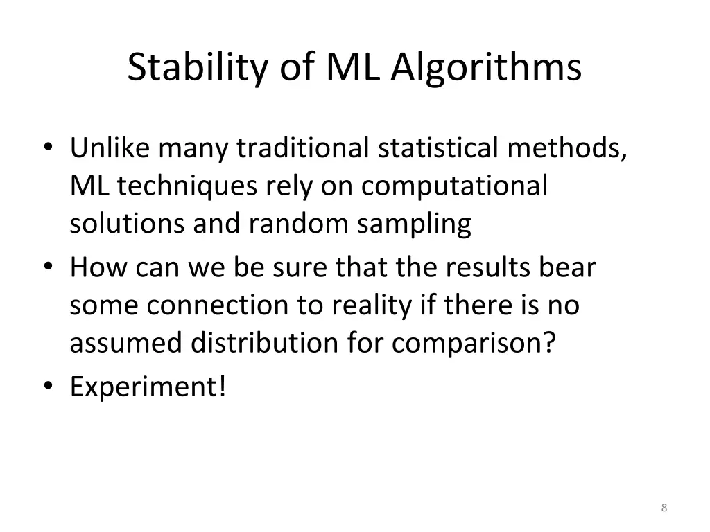 stability of ml algorithms
