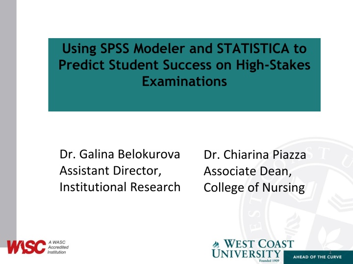 using spss modeler and statistica to predict