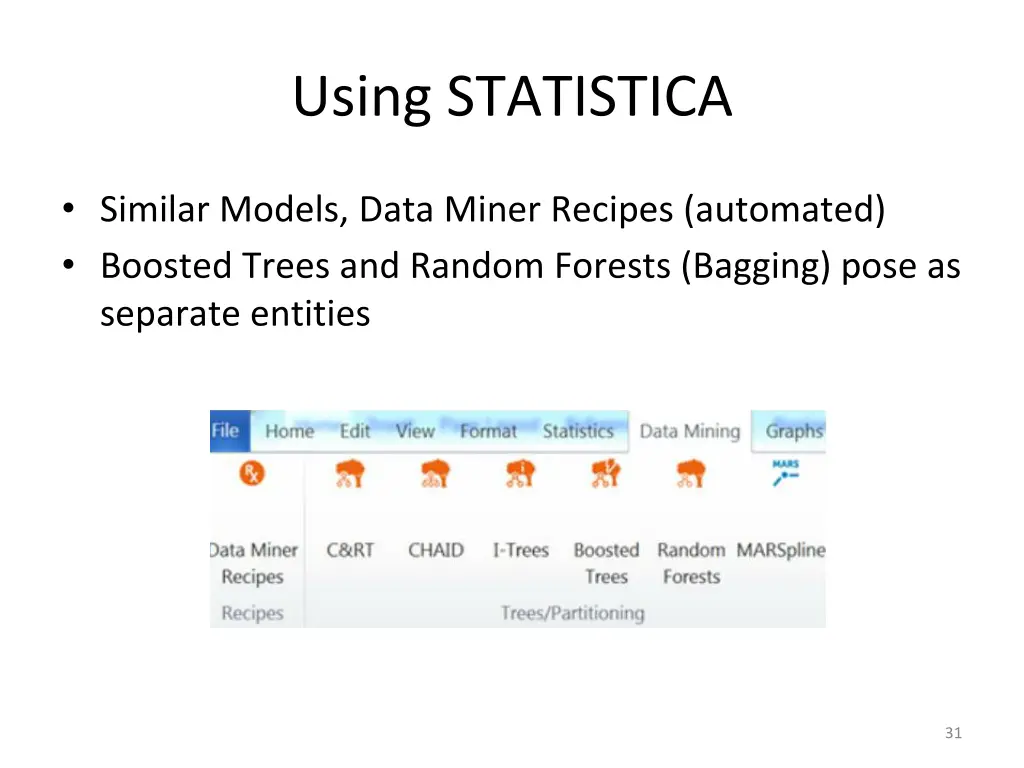 using statistica