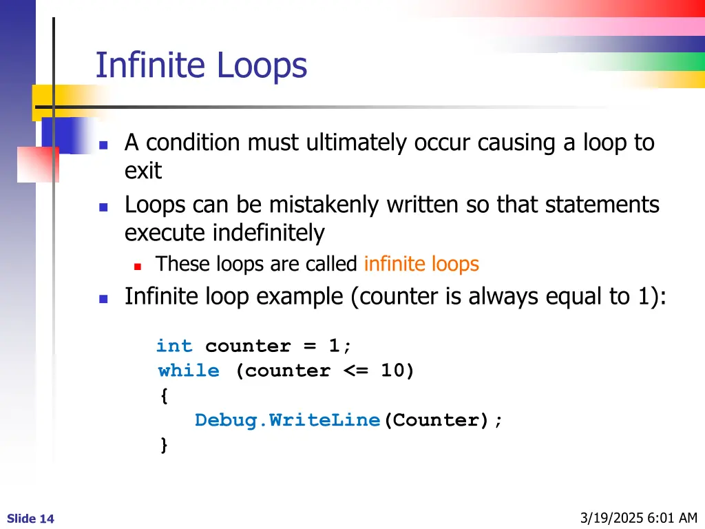 infinite loops
