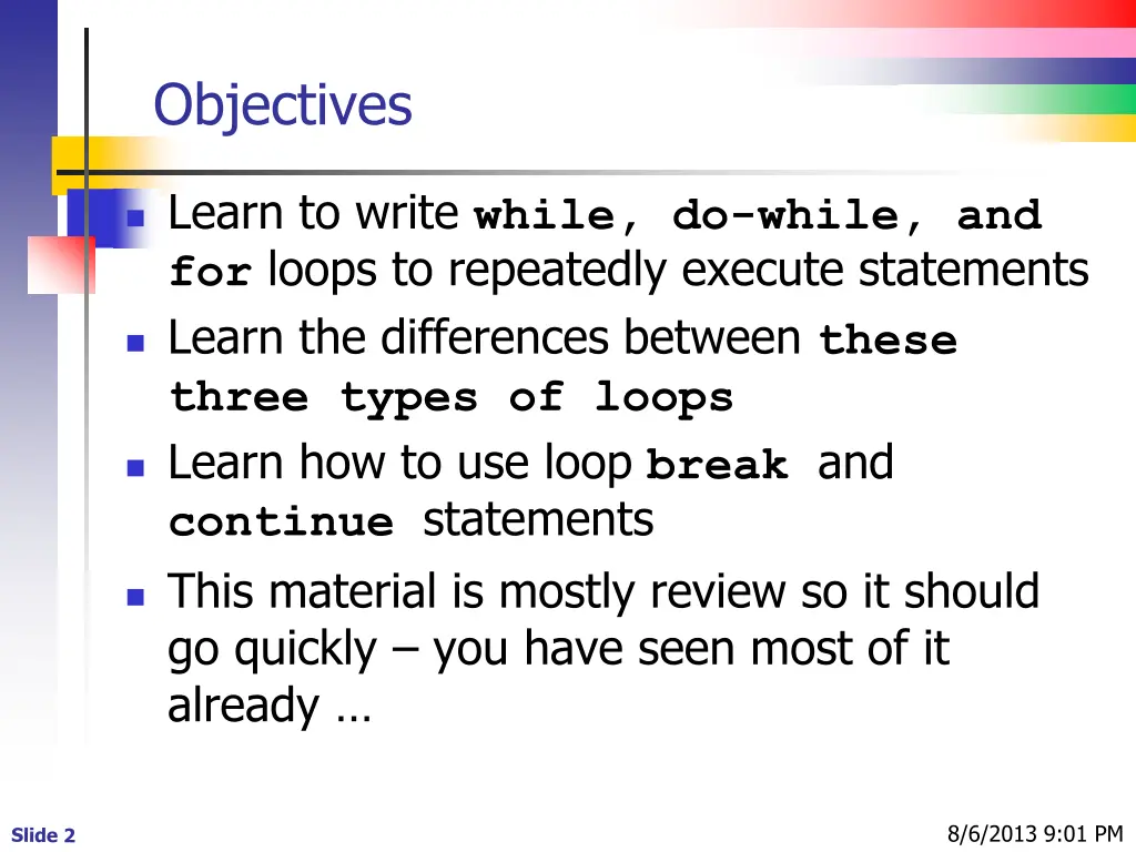 objectives
