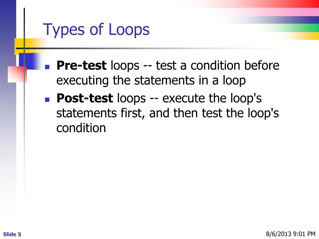 types of loops
