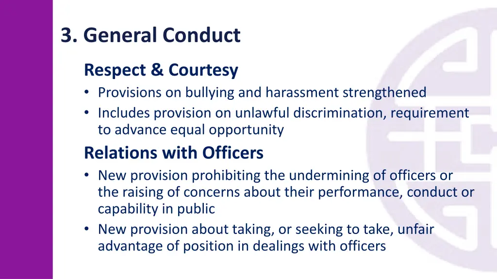 3 general conduct