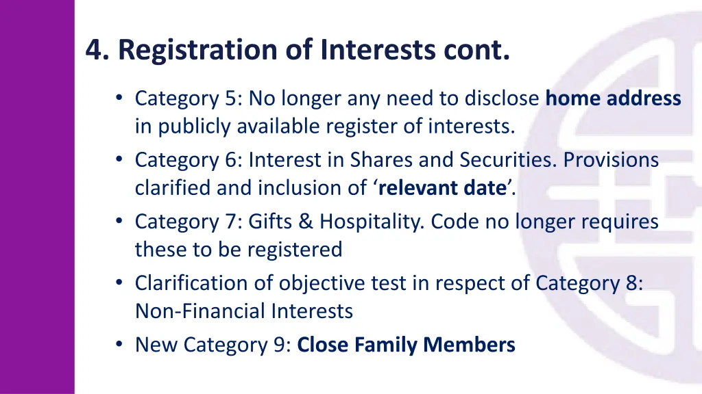 4 registration of interests cont