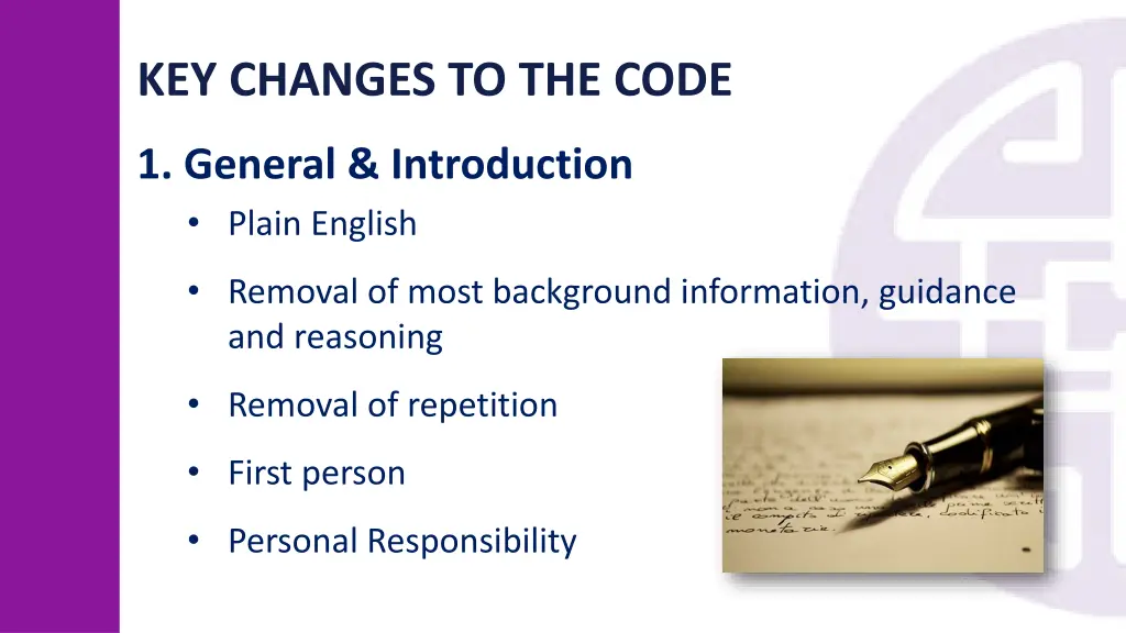 key changes to the code