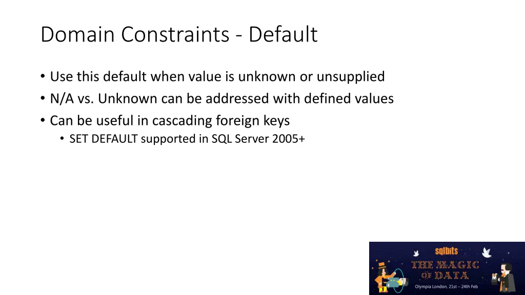 domain constraints default