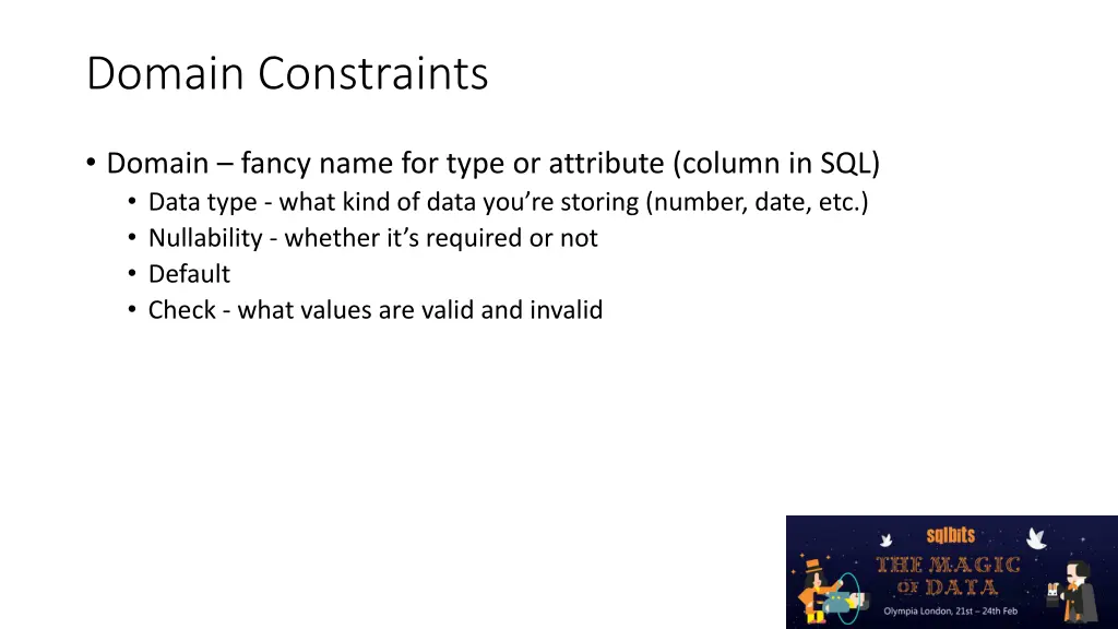 domain constraints