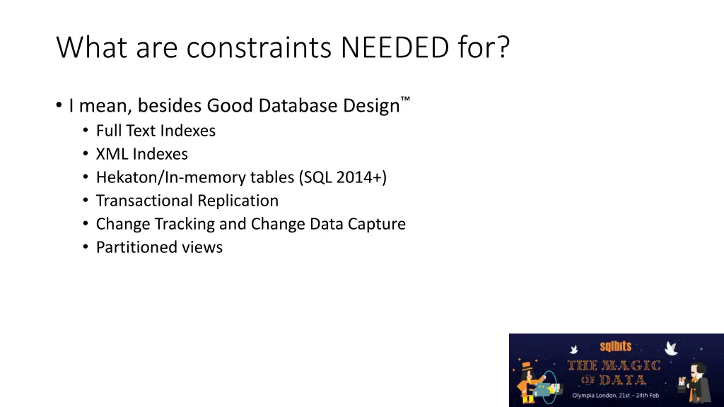 what are constraints needed for