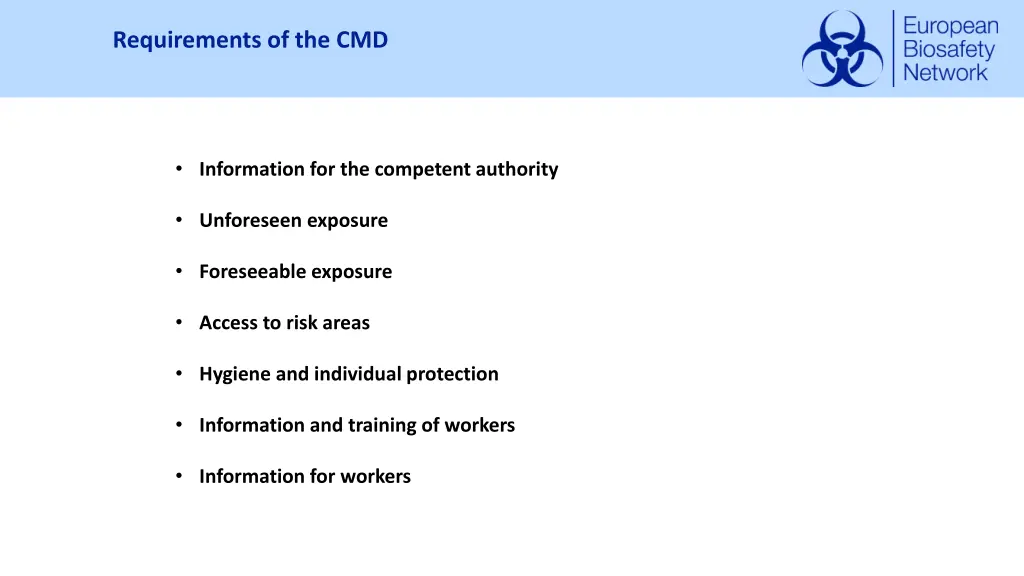 requirements of the cmd 1