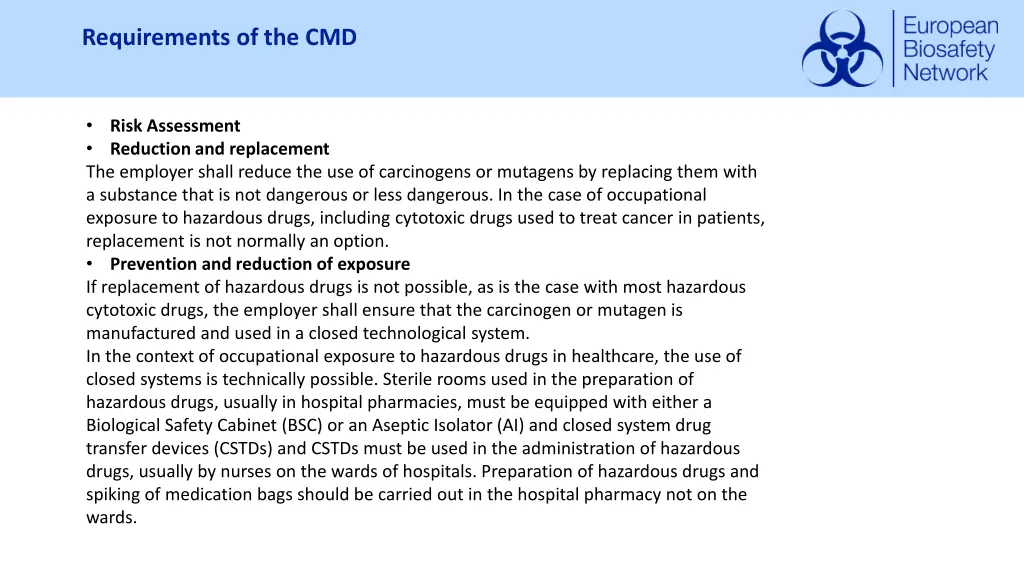 requirements of the cmd