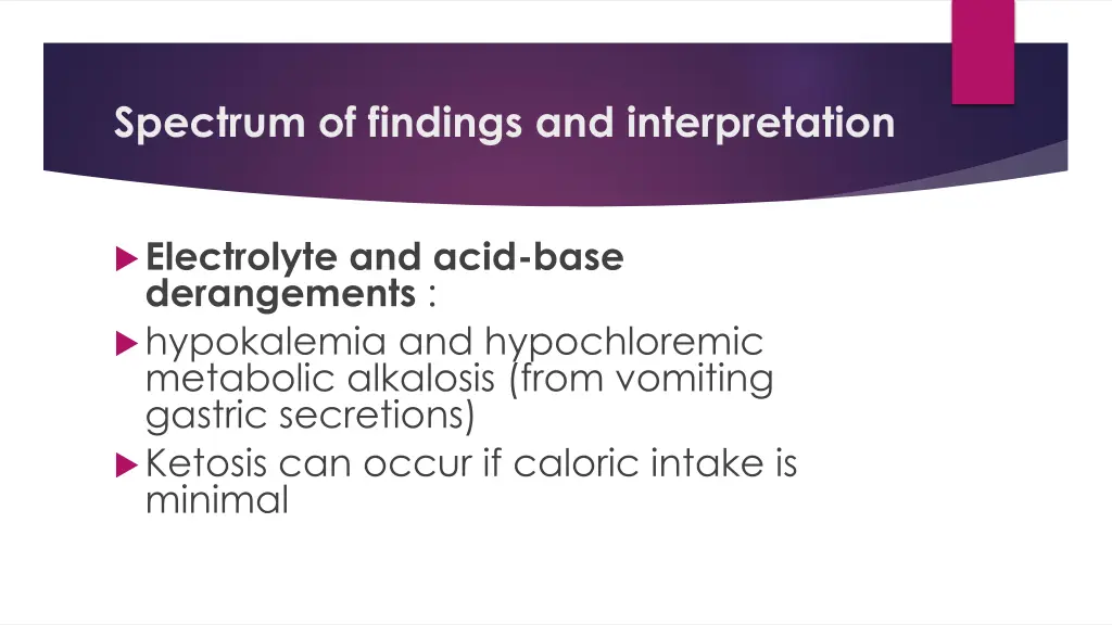 spectrum of findings and interpretation