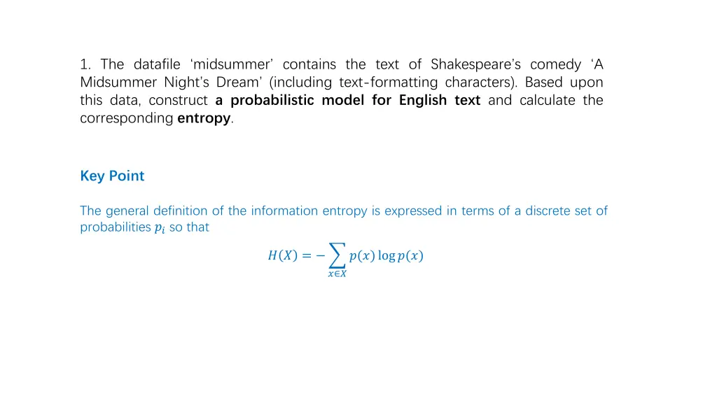 1 the datafile midsummer contains the text