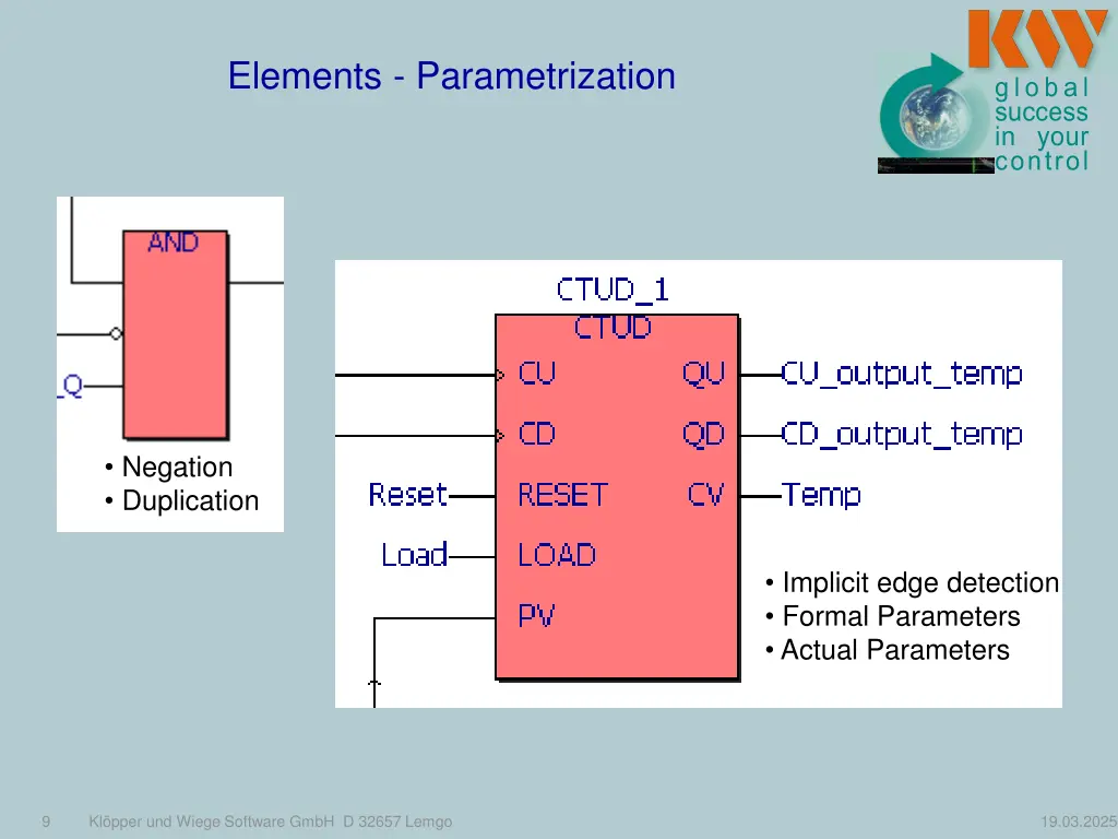 elements parametrization