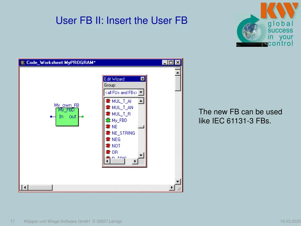 user fb ii insert the user fb