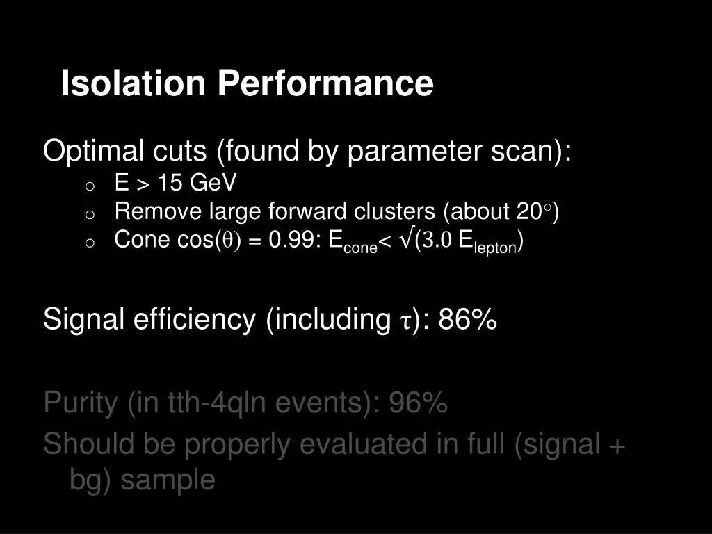 isolation performance